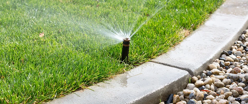Sprinkler with water pressure that is too high, causing long-term damage in Dewitt, MI and nearby areas.